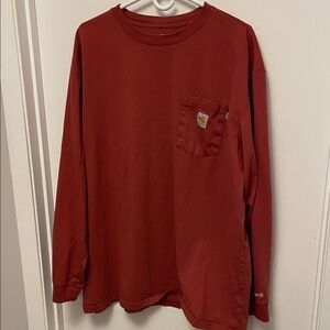 Carhartt FR Brick Red Long Sleeve Tee Size XXL